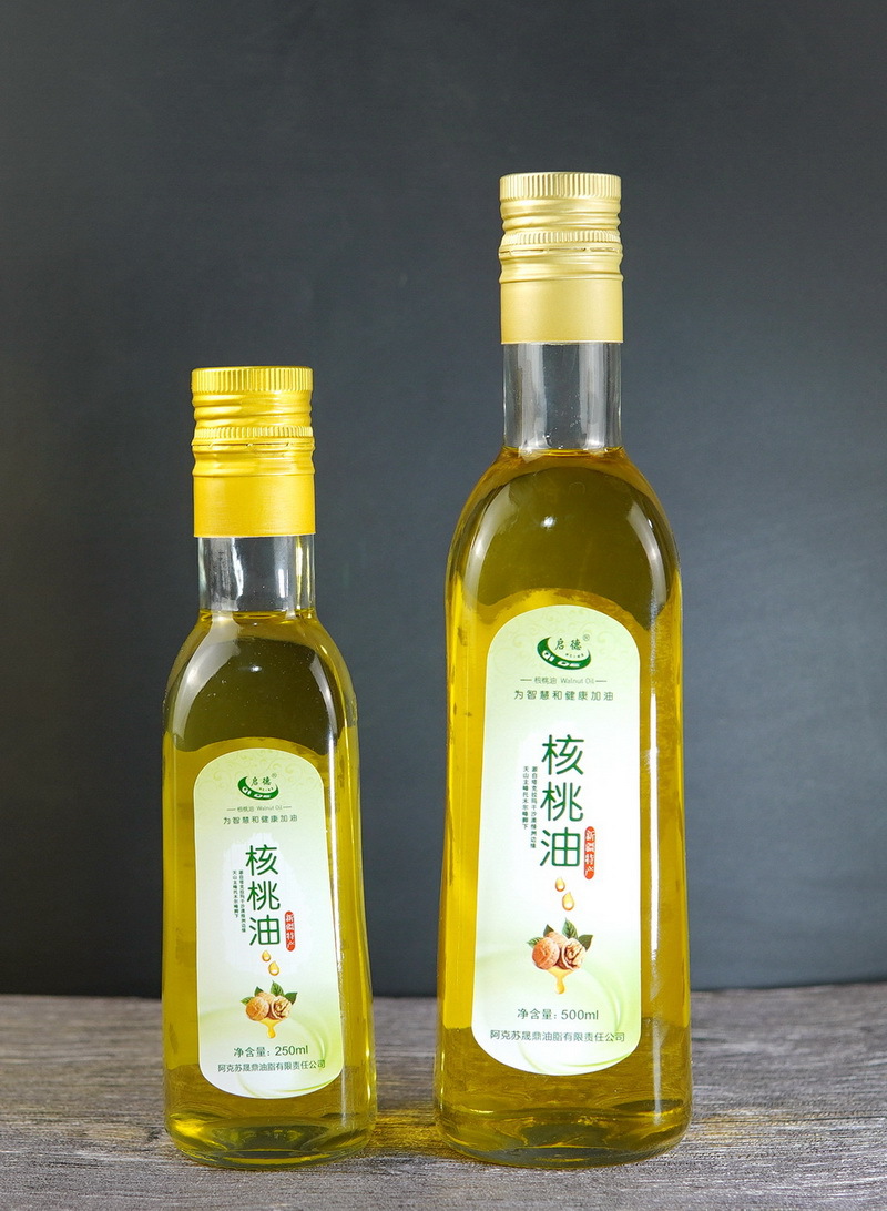 500ml/瓶装纯核桃油启德新疆特产阿克苏核桃原料冷榨直发包邮