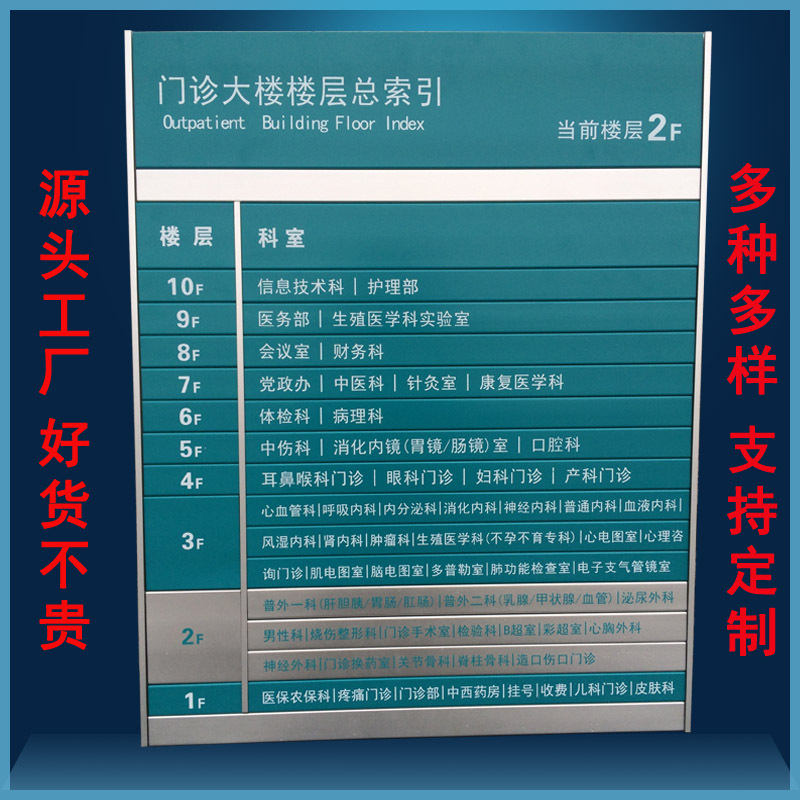 铝合金楼层索引牌指示牌人员去向牌公司大楼标识牌导视标牌