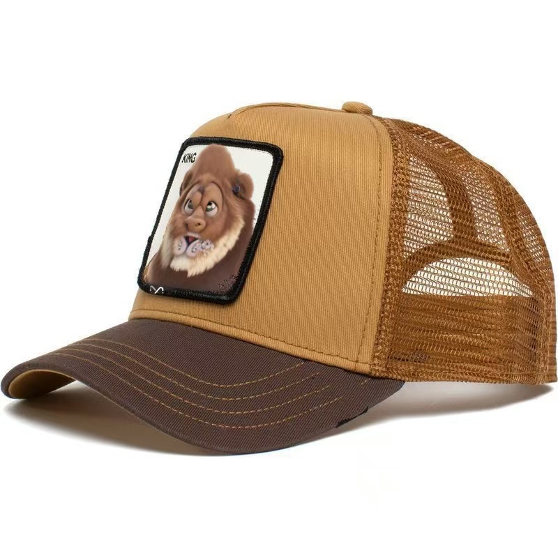 【跨境爆款】动物棒球帽防晒网眼刺绣卡车司机黑豹公鸡狮子帽子