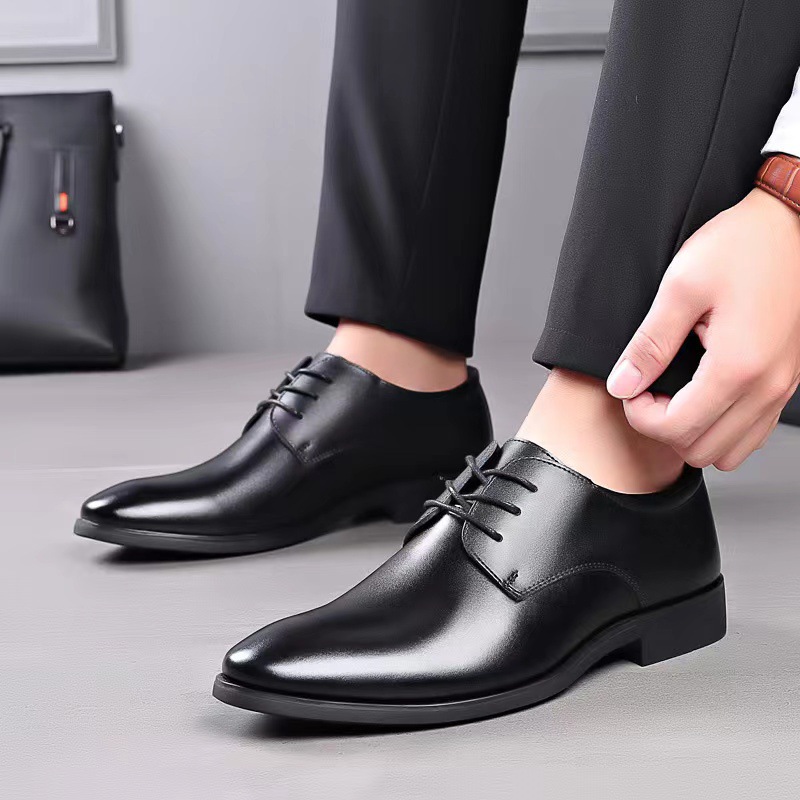 Leather Shoes Men's Spring and Autumn New Men's Business Formal Wear Casual Korean Style British Office Young Bridegroom Wedding