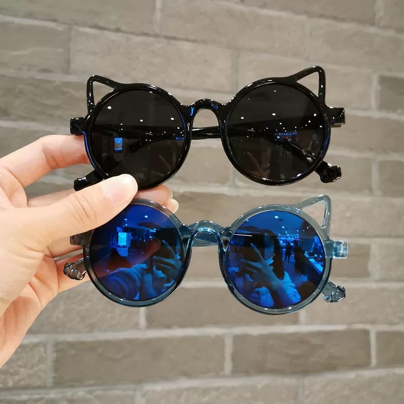 children‘s sunglasses colorful simple cat ear uv protection sunglasses boys and girls eye protection cartoon glasses sunglasses