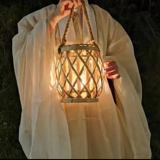 古风写真拍摄用品编制灯笼送灯汉服道具灯笼演出直播魏晋风手提灯