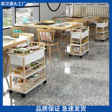 火锅店菜架子餐车厨房置物架落地多层可移动小推车收纳架蔬菜篮.