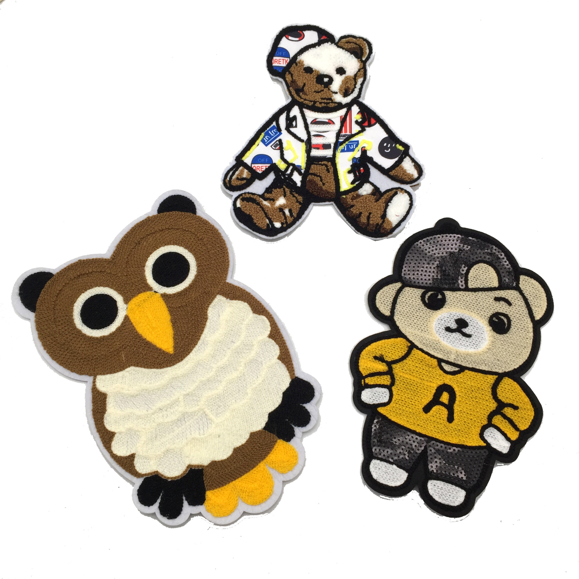 小熊章子布贴 电脑刺绣补丁贴服饰辅料毛巾绣花卫衣公仔布贴批发