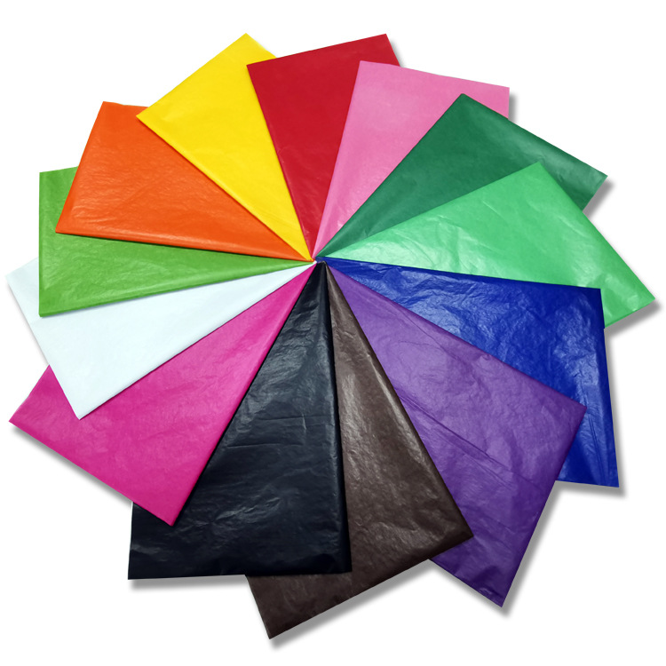 3万张厂家批发24g彩色蜡光纸礼物包装用纸蔬菜包装纸油蜡纸裁切加印