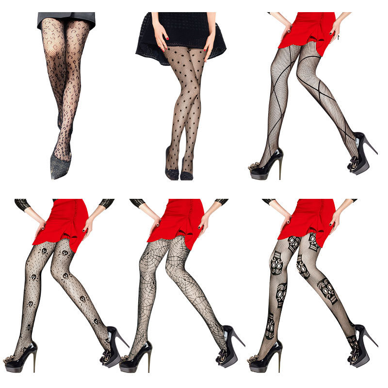 网红性感提花网袜情趣丝袜镂空渔网打底连裤袜多款现货一件代发网