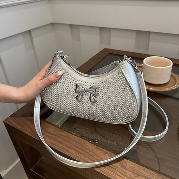 新款水钻单肩包小众设计腋下包包新款网红时尚百搭通勤手拎包女