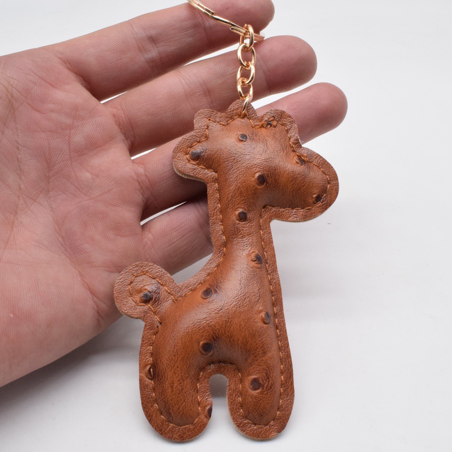 新款pu皮充棉可爱动物小棕鹿梅花鹿服饰箱包车钥匙配饰挂件钥匙扣