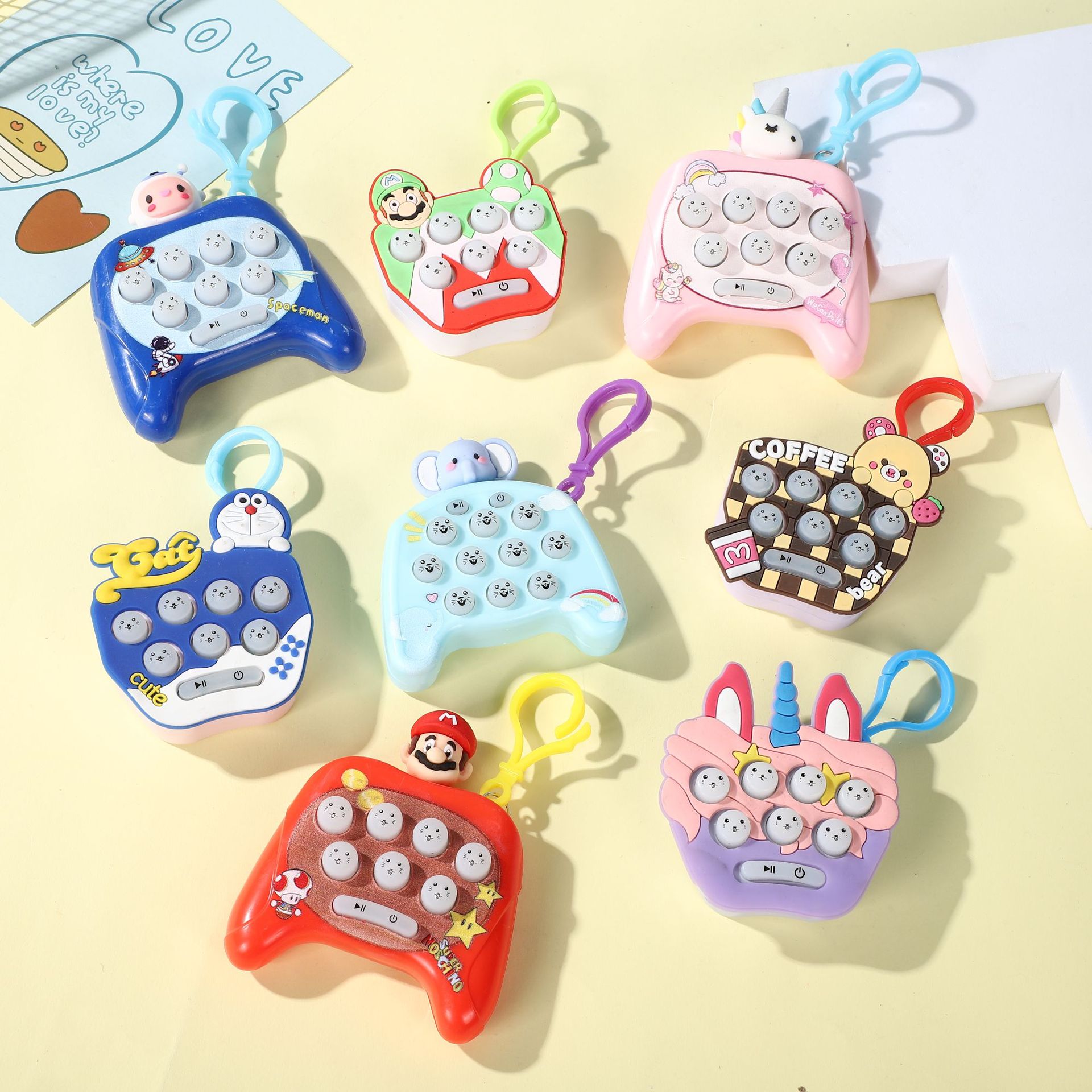 网红热卖打地鼠游戏机书包挂件儿童智力开发玩具迷你掌上游戏机