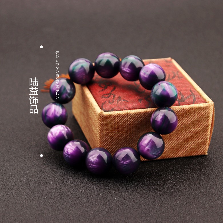 二代金丝海柳 紫柳 佛珠手串男女情侣首饰配饰炫彩手链直播款批发