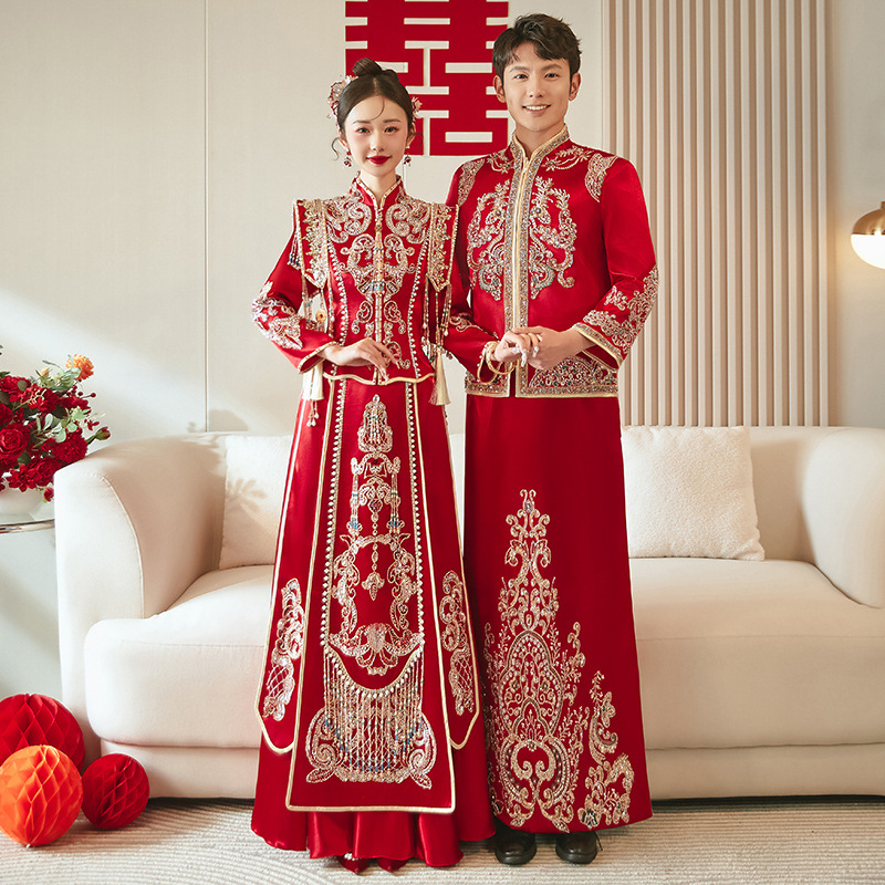 秀禾服新娘2024新款中式结婚服明制凤冠霞帔龙凤褂出阁嫁衣敬酒服