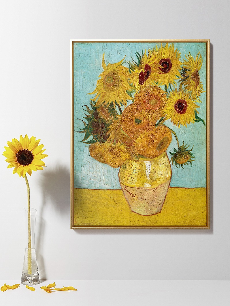 梵高凡高向日葵油画北欧客厅卧室餐厅装饰画壁画挂画玄关沙发