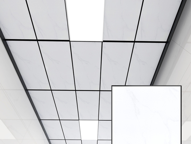 滚涂抗油污集成吊顶铝扣板300x600亚白吊顶纯白银灰色黑色铝天花
