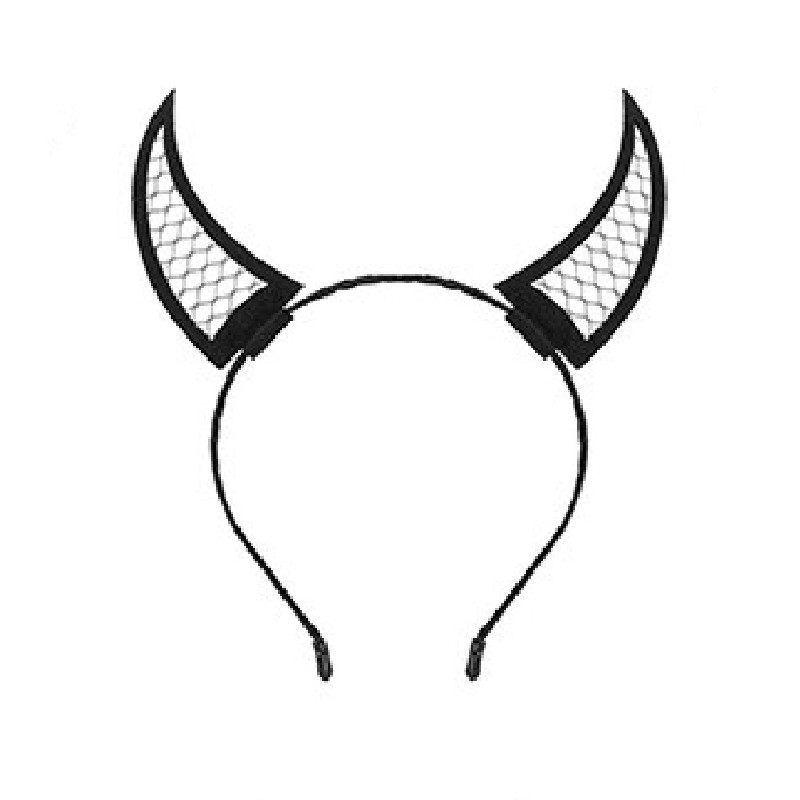 万圣节恶魔角发箍头箍鬼节装饰蝙蝠翅膀恶魔叉牛角头扣蜘蛛网发箍