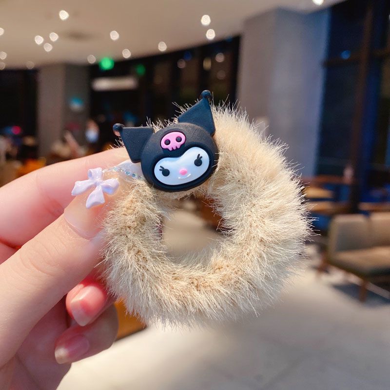 Super Cute Autumn and Winter Furry Hair Band Melody Hair Rope Girl Heart Student Rubber Band Melody Headdress Hair Rope