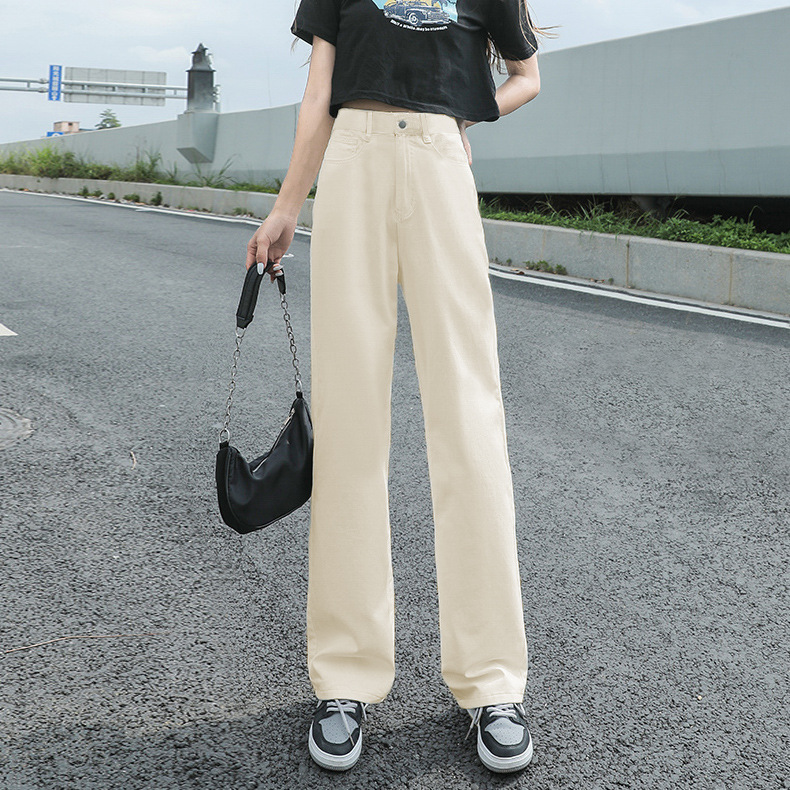 885 Wide Leg Jeans Women's High Waist Spring and Autumn New Straight Loose Drooping Mop Trousers