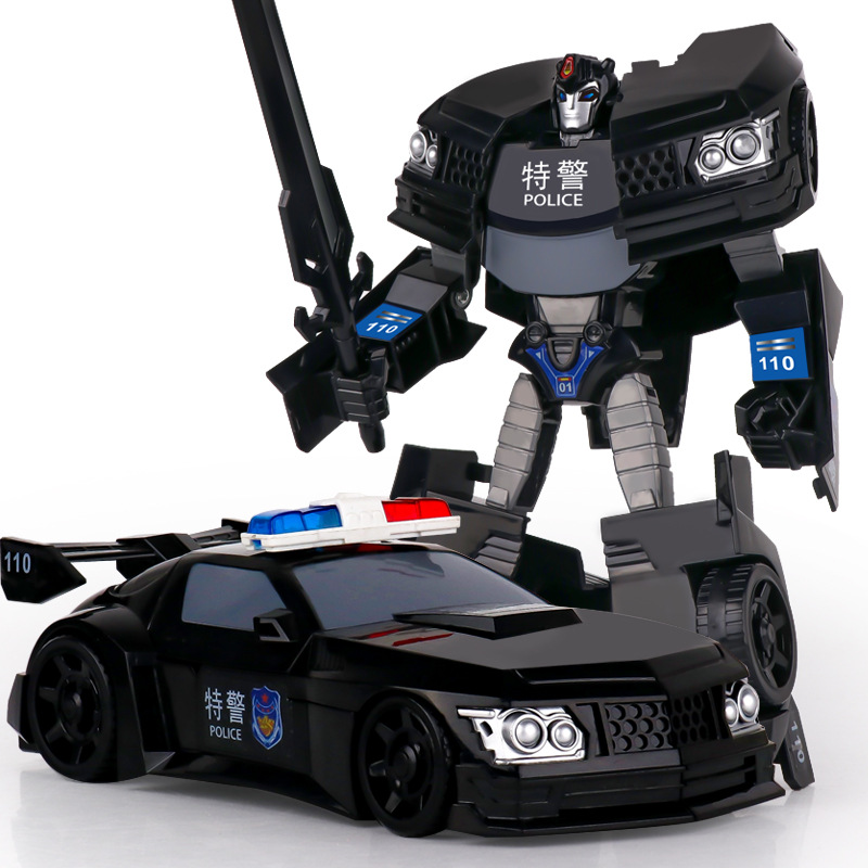 儿童变形玩具金刚警车汽车机器人手办模型男孩玩具一件代发批发