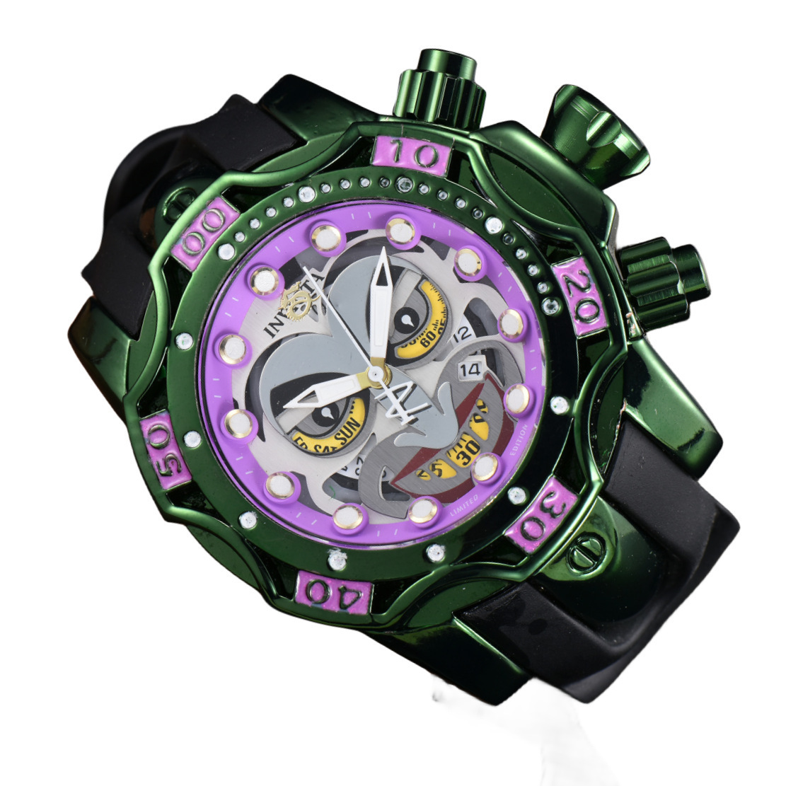 invicta幻彩小丑新款现货巴西热销 英弗它系列男士钢带石英手表