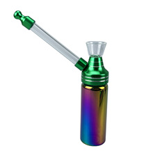 新款炫彩玻璃瓶烟斗带玻璃管便携式迷你玻璃过滤水烟壶pipe