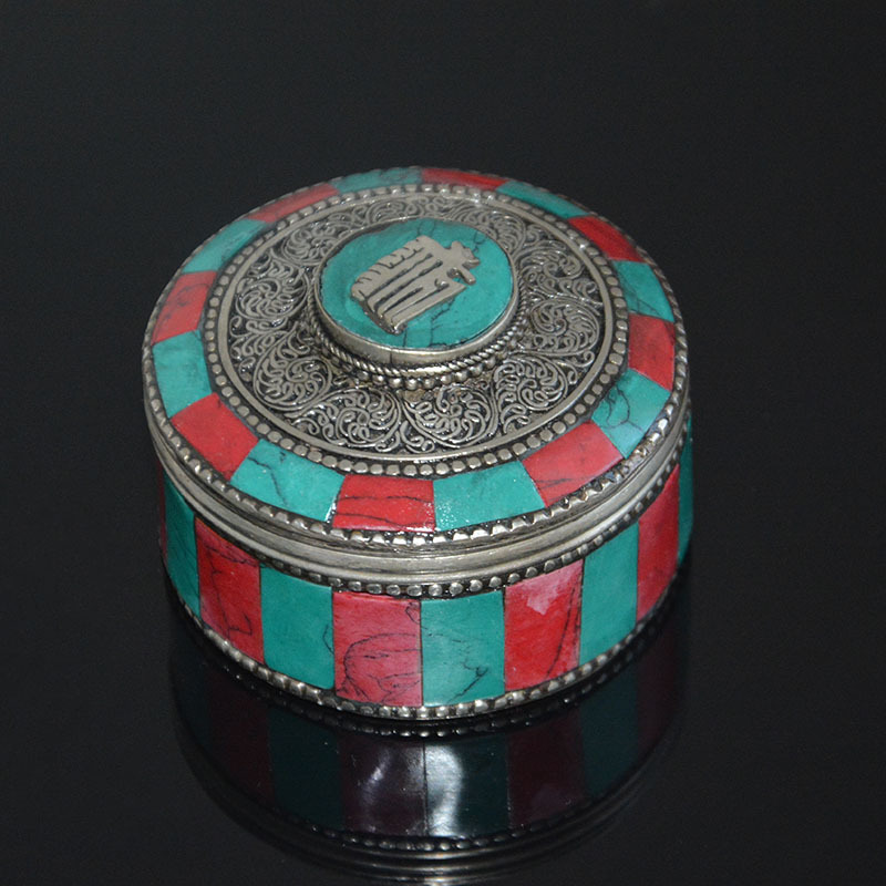 首饰盒尼泊尔手工戒指耳环手链桌面饰物收纳盒文艺复古-阿里巴巴