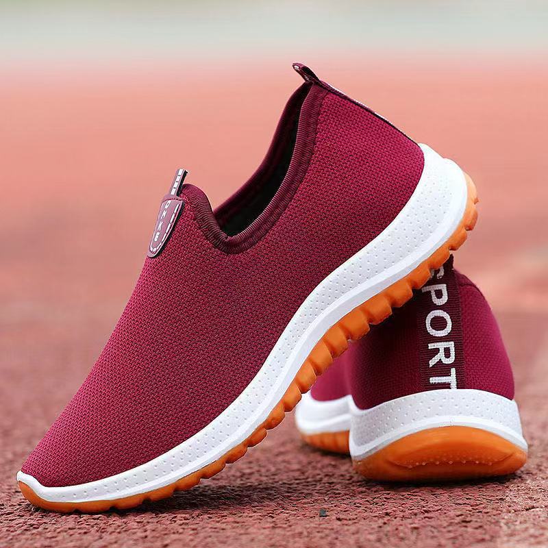 New Cloth Shoes Soft Bottom Breathable Walking Sports Casual Shoes Comfortable Spring and Autumn Winter Tendon Sole Men and Women Flat Bottom Slip-on