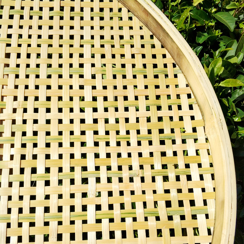 竹编米筛小竹筛子家用粗孔细孔圆簸箕绘画晾晒装饰竹制品竹匾竹筐