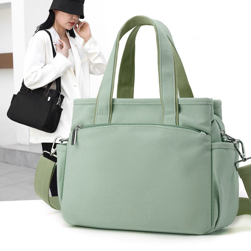 帆布包包女2024新款时尚百搭休闲帆布女包手提单肩包斜挎包通勤包