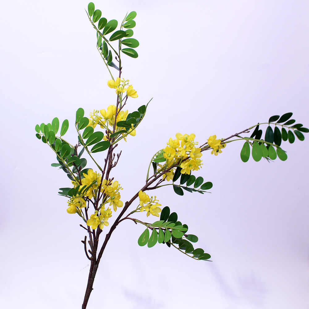 2021新款仿真黄华花大杏花梨花枝条绢花中式酒店庭院装饰道具插花