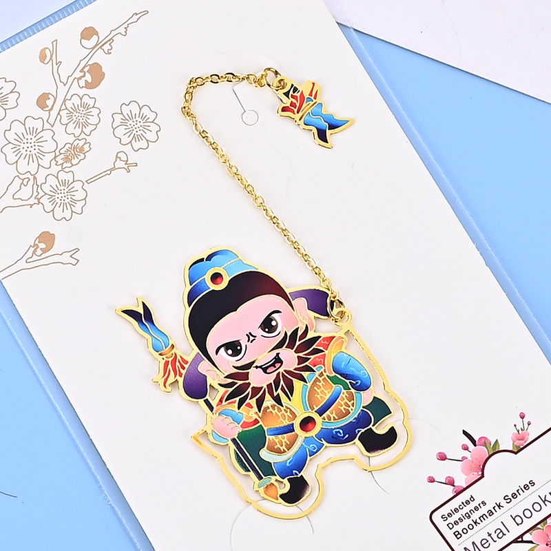Spot Bookmark Wholesale Cartoon Three Kingdoms Character Metal Book Holder Chinese Style Creative Student Gift Teacher's Day Gift