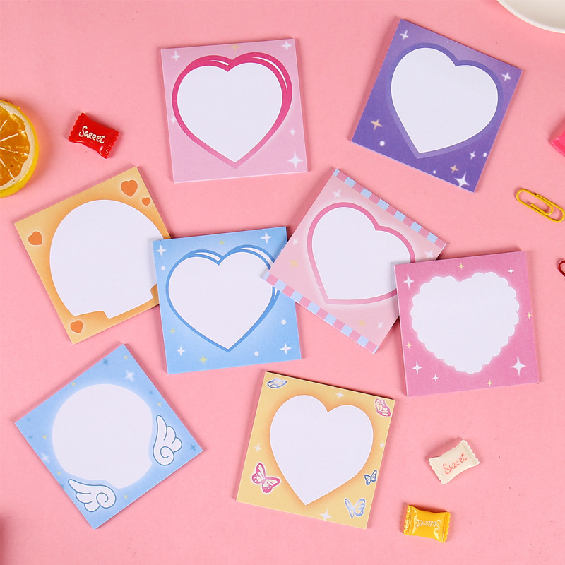 ins简约爱心款便利贴可爱少女心小红书同款学生创意随身本n次贴