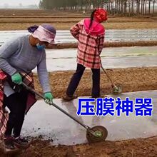 手推式压膜器大蒜洋葱盖地膜压膜机自动盖土农用压地膜器