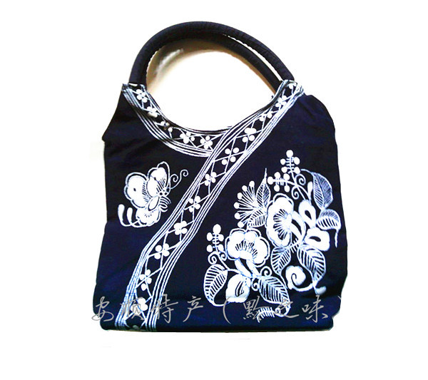 贵州蜡染手工包2023苗族蜡染手拎包送礼手提包会议休闲手法