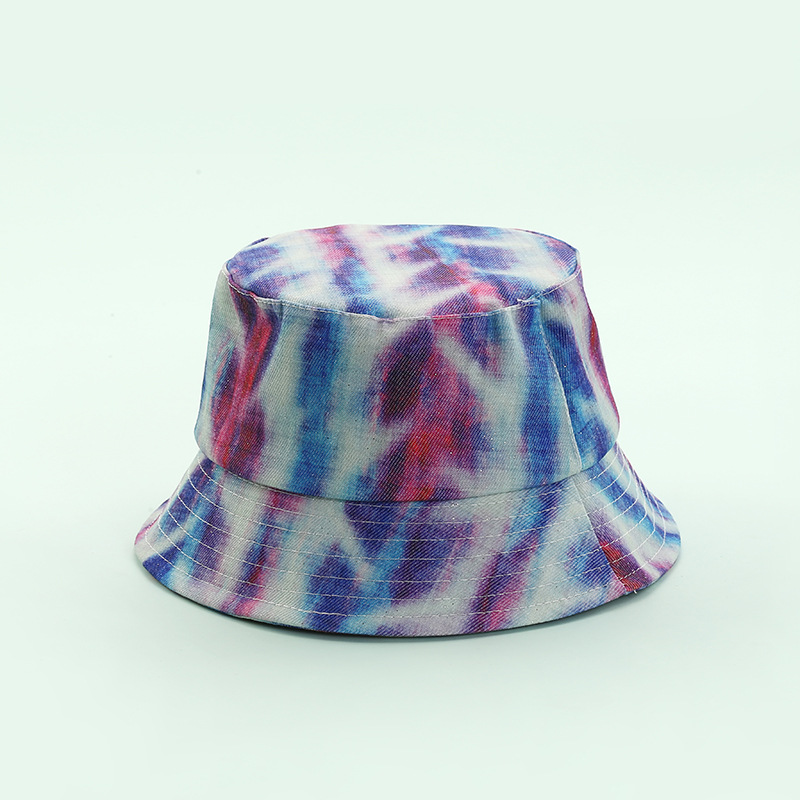 European and American Painted Tie-Dye Bucket Hat Sun Protection for Men and Women Hat Spring and Summer Sun-Proof Face Covering Bucket Hat Outdoor Travel Sun Hat