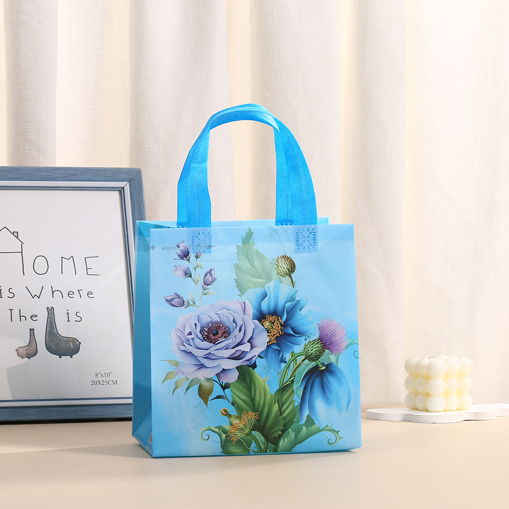 Handbag Wholesale Mother's Day Non-Woven Shopping Bag Flower Birthday Gift Packaging Bag Printing Waterproof Gift Bag