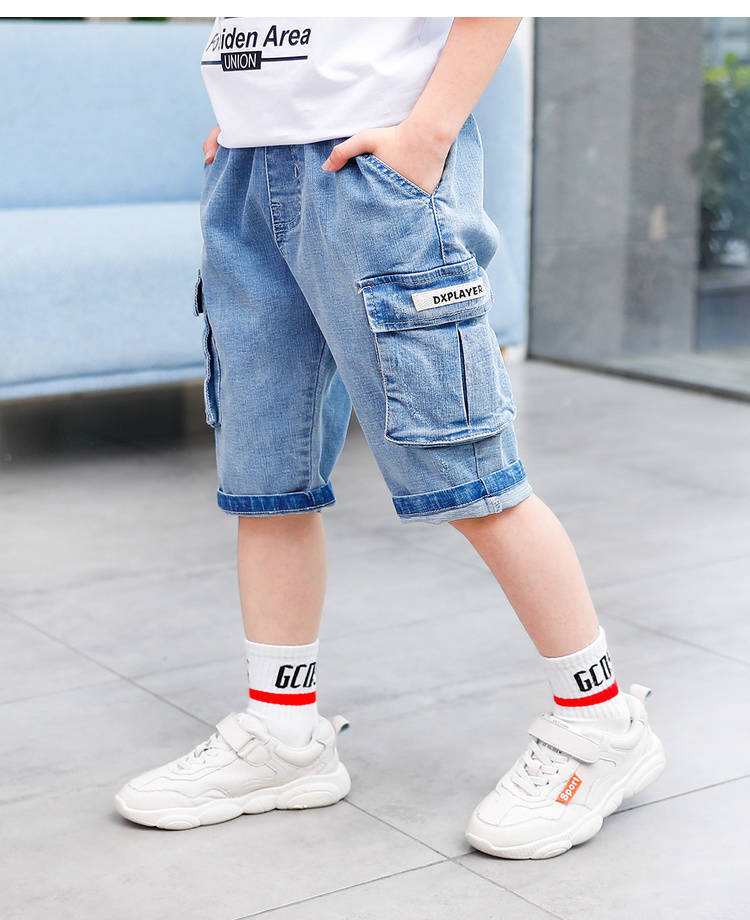 男童短裤儿童中裤牛仔七分裤薄中大童2020夏季童装小男孩弹力马裤