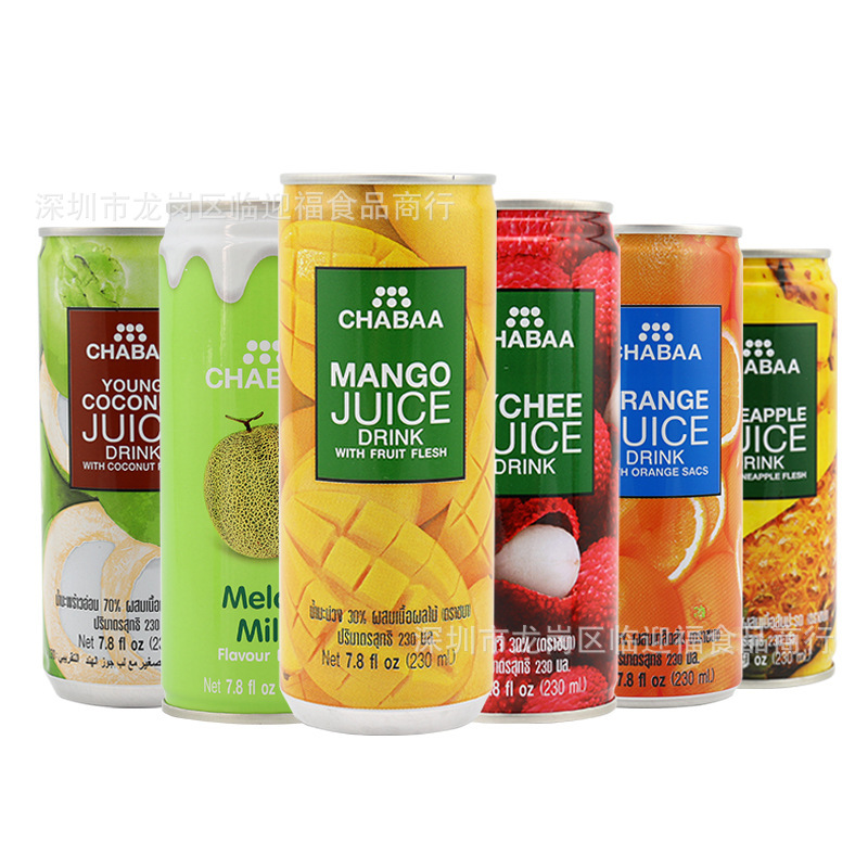 原装进口 泰国芭提娅芭提雅橙汁桃汁果味果汁饮料230ml 一箱24瓶