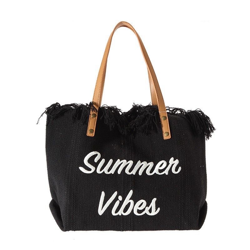 2023 Popular New Canvas Large Capacity Tassel Bag Customer Logo