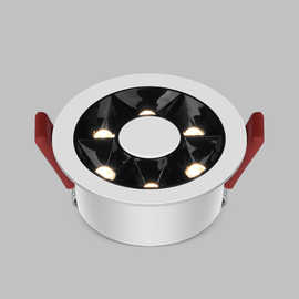 led天花灯创意吊顶7.5cm开孔筒灯嵌入式格栅射灯圆形客厅家用