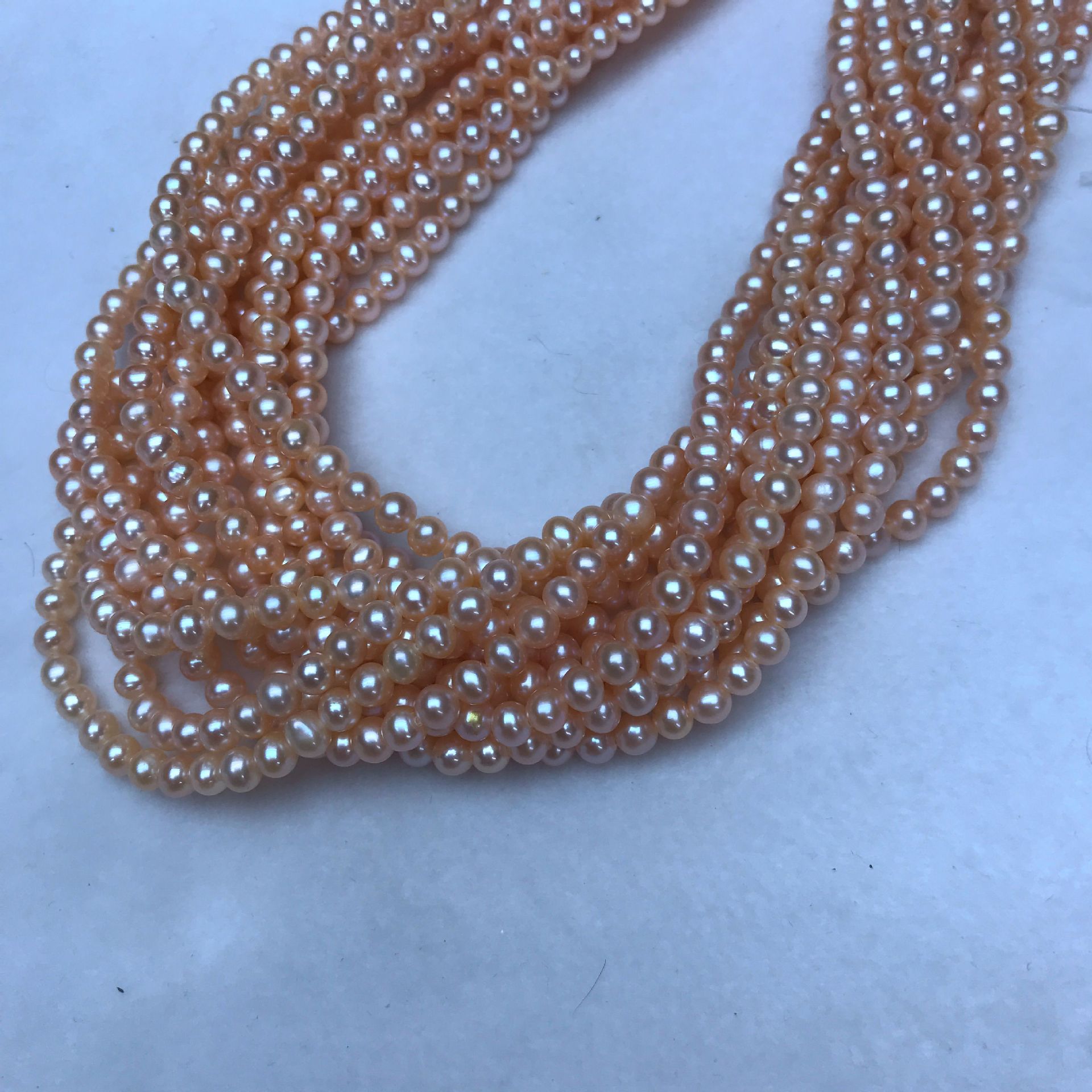 淡水珍珠4-5近正圆几乎无暇高光高亮中国红锁骨链-阿里巴巴