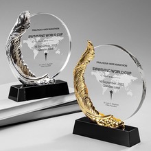 水晶奖杯创意年会奖杯优秀员工冠军团队颁奖奖座