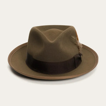 厂家直销时尚软呢帽 织带装饰羊毛礼帽 纯羊毛毡帽