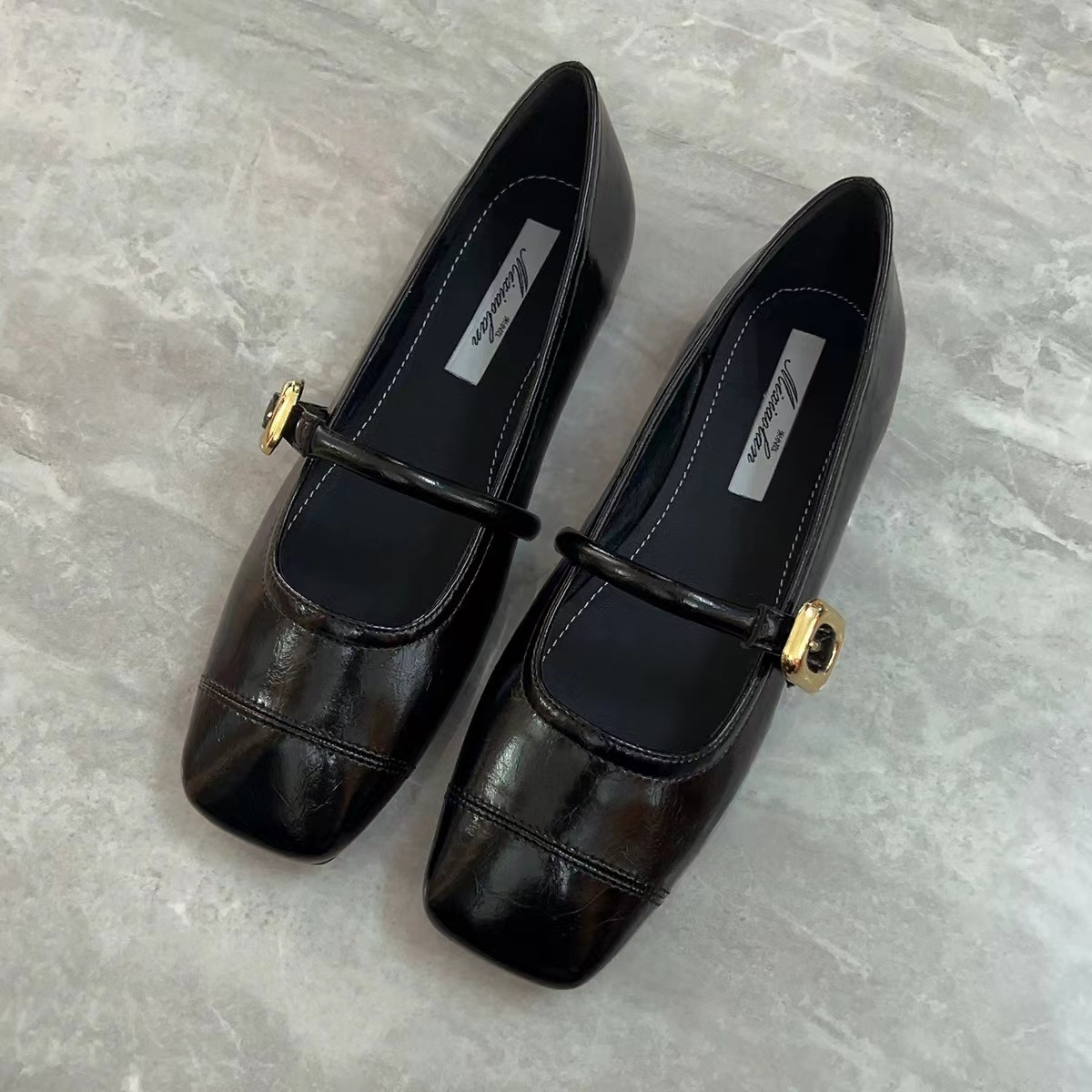 单鞋女夏季2024新款法式玛丽珍女鞋温柔晚晚小香风平底鞋黑色鞋子