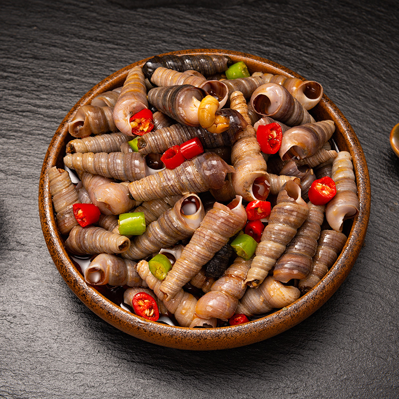 批发鲜活麻辣钉螺开罐即食海鲜熟食香辣大海锥罐装麻辣钉螺海瓜子