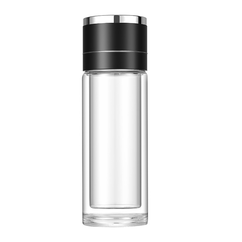 Internet Celebrity One-Click Quickly Open Cup Tea and Water Separation High Borosilicate Glasses Men's Business Tea Cup in-Car Thermos