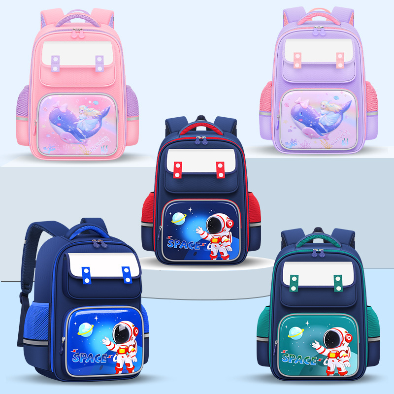 Elementary School Student Schoolbag New Astronaut Grade 1-6 Cartoon Burden Reduction Children Backpack Wholesale Printed Logo