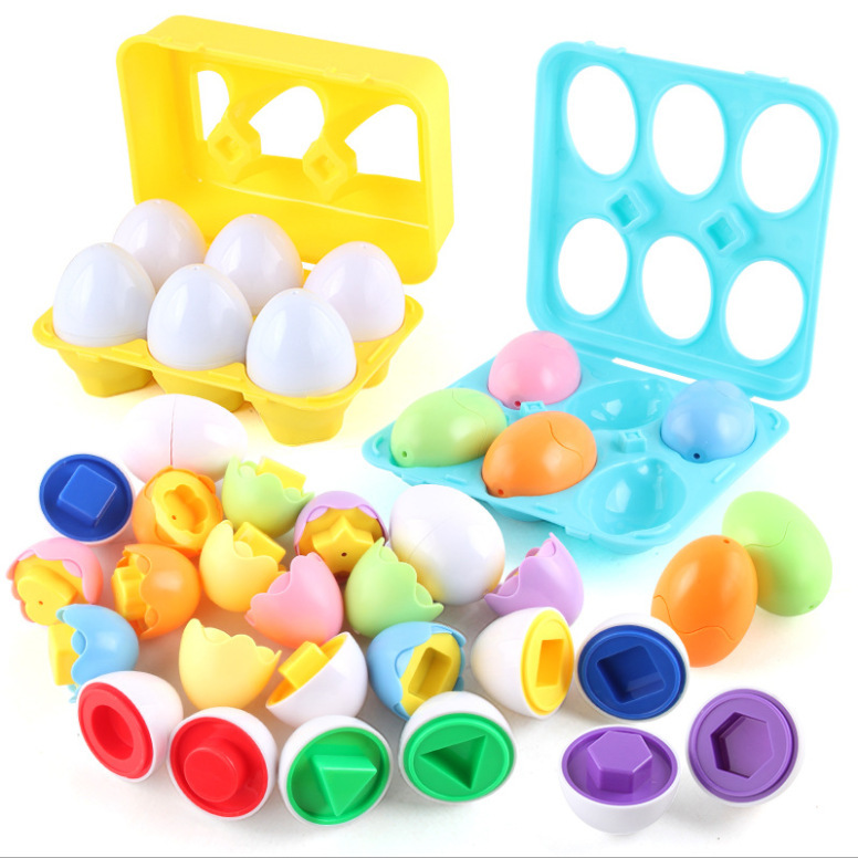 Color Matching Egg 1-3 Years Old Early Education Color Box Smart Egg Matching Puzzle Egg Six Pack Threading Eggs