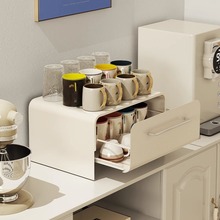 桌面收纳盒杯子收纳柜茶具展示柜子厨房水杯置物架杯架餐具储物柜