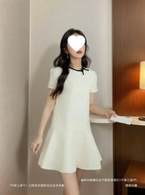 韩版小个子甜色蝴蝶结连衣裙2024新款简约设计显瘦短裙 L7175