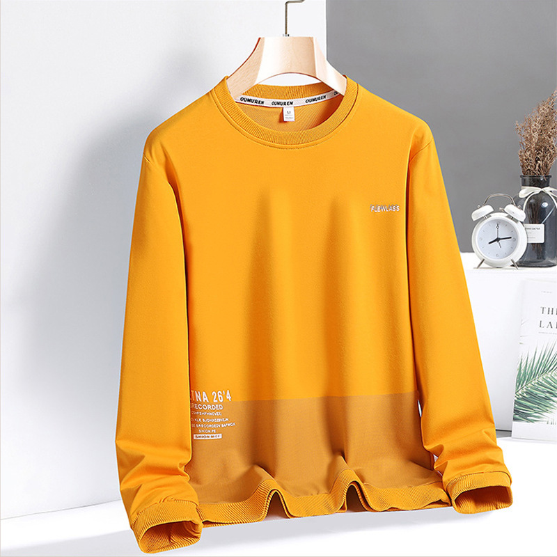 Autumn Outdoor Sports Long-Sleeved T-shirt Men's Casual Crew Neck T-shirt Stretch Fitness Clothing Top Men's Group Approval