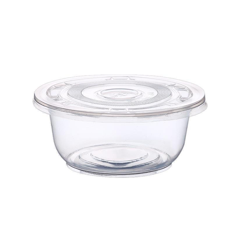 Disposable Lunch Box Fruit Takeaway Packing Box round Thickened Plastic Bowl Soup Bowl Fast Food Box Disposable Bowl Wholesale